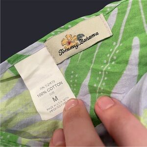 Tommy Bahama Leaf Print Swim Cover in Green and Gray